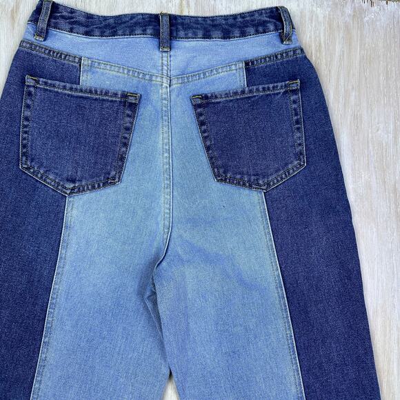 PacSun Eco Blue Two-Tone 90's Boyfriend High Rise Vertical Seam Denim Jeans 28 - Picture 7 of 16